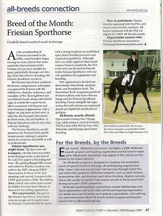 click to view article - Breed of the Month: Friesian Sporthorse